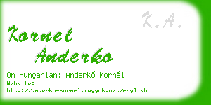 kornel anderko business card